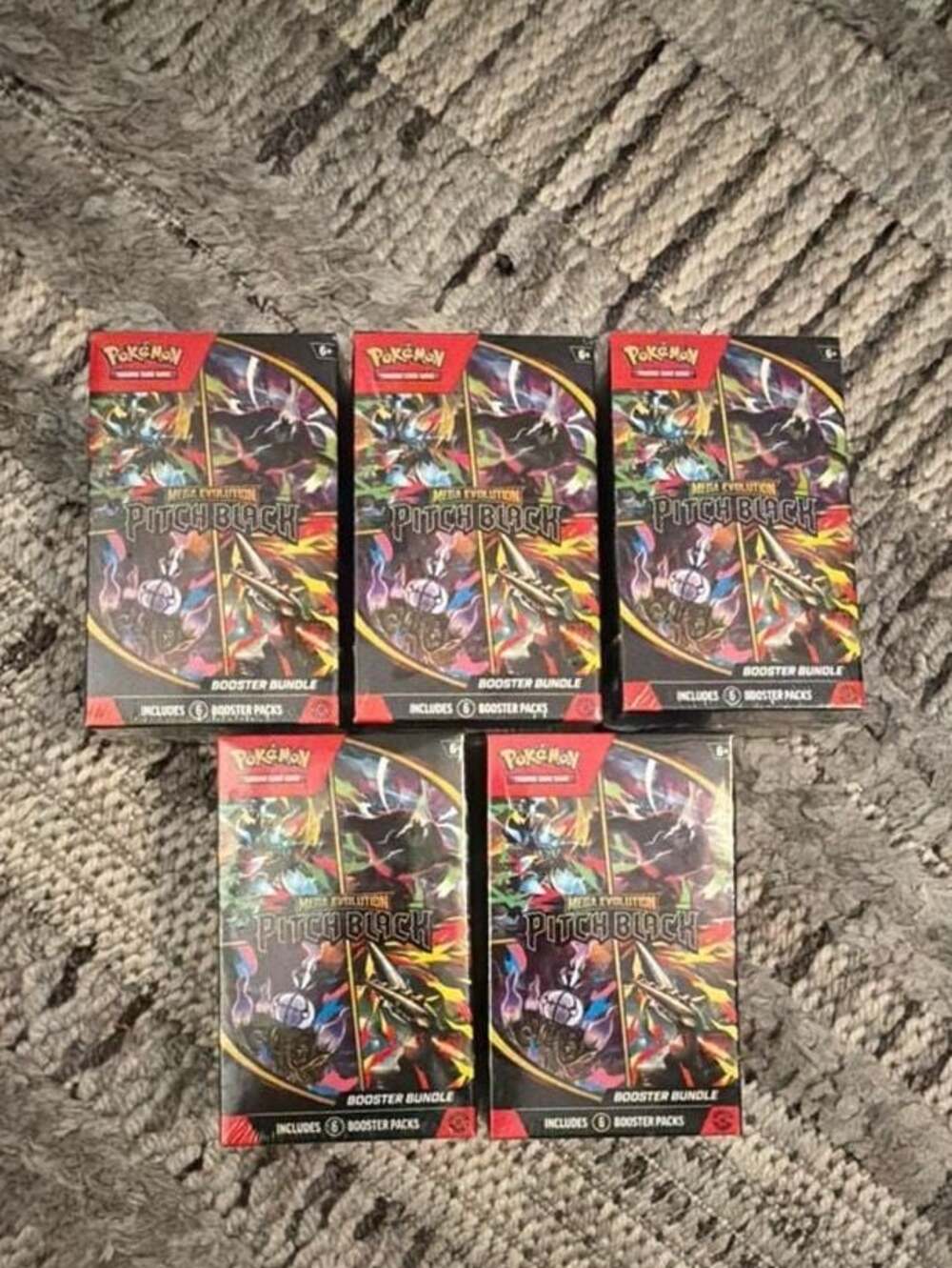 5 x Pokémon TCG Mega Evolution Pitch Black Booster Bundle (6 Packs)